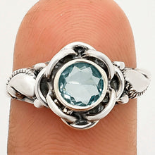 Load image into Gallery viewer, Boho Flower Design Natural Gemstone Ring Solid 925 Sterling Silver DGR1146 R-1395