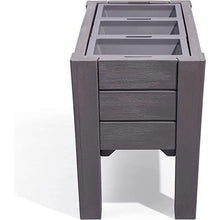 Load image into Gallery viewer, Espresso Rectangular Plastic Raised Garden Bed Planter Box with Removeable Trays