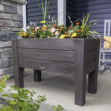 Load image into Gallery viewer, Espresso Rectangular Plastic Raised Garden Bed Planter Box with Removeable Trays