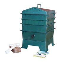 Load image into Gallery viewer, Dark Green Vermicompost 3-Tray Worm Composter with Compost Worm Tea Spigot