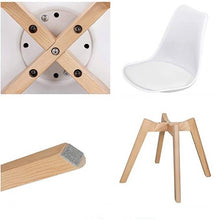Load image into Gallery viewer, Set of 4 Modern White Shell Dining Chair Upholstered Padded Seat w/ Beechwood  Legs