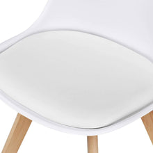 Load image into Gallery viewer, Set of 4 Modern White Shell Dining Chair Upholstered Padded Seat w/ Beechwood  Legs