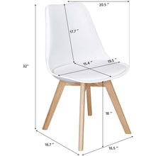 Load image into Gallery viewer, Set of 4 Modern White Shell Dining Chair Upholstered Padded Seat w/ Beechwood  Legs