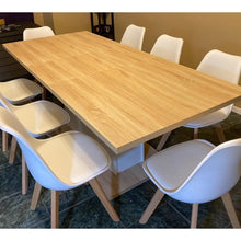 Load image into Gallery viewer, Set of 4 Modern White Shell Dining Chair Upholstered Padded Seat w/ Beechwood  Legs