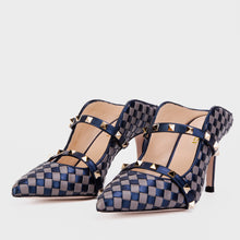 Load image into Gallery viewer, The Dosso Navy Blue Handwoven Pointy Toe Leather Women Sandal