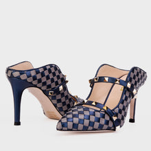 Load image into Gallery viewer, The Dosso Navy Blue Handwoven Pointy Toe Leather Women Sandal