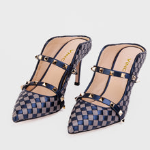 Load image into Gallery viewer, The Dosso Navy Blue Handwoven Pointy Toe Leather Women Sandal