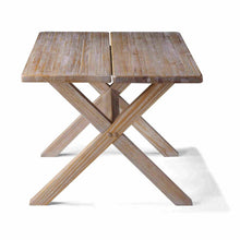 Load image into Gallery viewer, Modern Farmhouse Solid Pine Wood Dining Table in Distressed Driftwood Finish