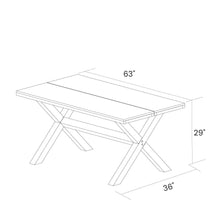 Load image into Gallery viewer, Modern Farmhouse Solid Pine Wood Dining Table in Distressed Driftwood Finish