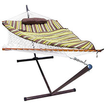 Load image into Gallery viewer, Rope Hammock Set with Stand Pad and Pillow 55 x 144-inch - Desert Stripe