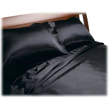Load image into Gallery viewer, California King size Satin Sheet Set in Black