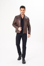 Load image into Gallery viewer, The Falcon Brown Smooth Leather Jacket