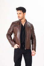 Load image into Gallery viewer, The Falcon Brown Smooth Leather Jacket
