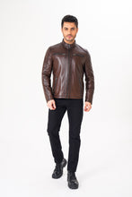 Load image into Gallery viewer, The Falcon Brown Smooth Leather Jacket