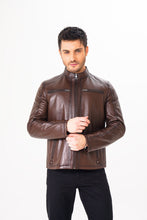 Load image into Gallery viewer, The Falcon Brown Smooth Leather Jacket