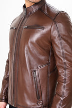 Load image into Gallery viewer, The Falcon Brown Smooth Leather Jacket