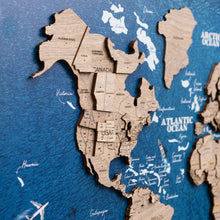Load image into Gallery viewer, 3D Wooden Panel World Map Terra