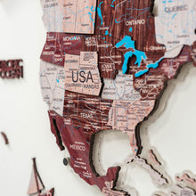 Load image into Gallery viewer, 3D LUMINOUS LED Wooden World Map 2.0 Cappuccino