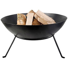 Load image into Gallery viewer, Black Cast Iron 23-inch Outdoor Fire Pit Bowl with Stand