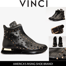 Load image into Gallery viewer, The Infanta High-Top Black Spike Leather Men Sneaker Limited Edition