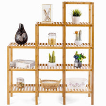 Load image into Gallery viewer, Bamboo Wood 5-Tier Versatile Bookcase Plant Stand Storage Rack