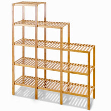 Load image into Gallery viewer, Bamboo Wood 5-Tier Versatile Bookcase Plant Stand Storage Rack