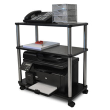 Load image into Gallery viewer, 3-Shelf Mobile Home Office Caddy Printer Stand Cart in Black