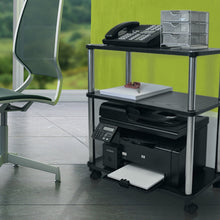 Load image into Gallery viewer, 3-Shelf Mobile Home Office Caddy Printer Stand Cart in Black