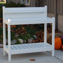 Load image into Gallery viewer, White PVC Vinyl Potting Bench Outdoor Garden Bakers Rack