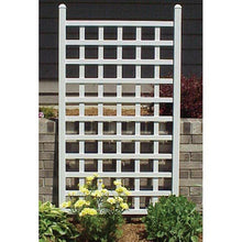 Load image into Gallery viewer, 5 Ft White Vinyl Garden Trellis with Classic Lattice Design