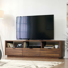 Load image into Gallery viewer, Modern Walnut Finish TV Stand Entertainment Center - Fits up to 70-inch TV