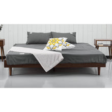 Load image into Gallery viewer, King size Mid-Century Modern Platform Bed Frame in Dark Brown Wood Finish