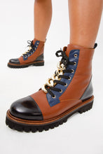 Load image into Gallery viewer, The Belgrad Brown  Leather Lace-Up Ankle Women Boot With a Side Zipper Final Sale!