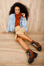 Load image into Gallery viewer, The Belgrad Brown  Leather Lace-Up Ankle Women Boot With a Side Zipper Final Sale!