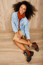 Load image into Gallery viewer, The Belgrad Brown  Leather Lace-Up Ankle Women Boot With a Side Zipper Final Sale!