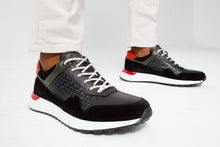 Load image into Gallery viewer, The Rakka Black &amp; Red Leather Men Sneaker Final Sale!