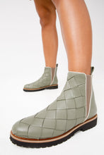 Load image into Gallery viewer, The Luisina Green Handwoven Leather Ankle Boot Final Sale!