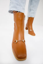 Load image into Gallery viewer, The Bukres Tan Leather Block Heel Mid Calf Women Boot