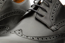 Load image into Gallery viewer, The Molise Black Wingtip Semi Brogue Derby Men  Shoe  Final Sale!