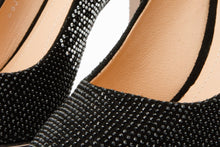 Load image into Gallery viewer, The Bago Black &amp; Silver Glitter Leather Pump Women Shoe