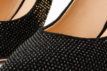 Load image into Gallery viewer, The Bago Black &amp; Gold Glitter Leather Pump Women Shoe