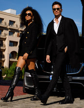 Load image into Gallery viewer, The Sao Paulo Black Leather Knee High Platform Heel Women Boot