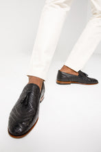 Load image into Gallery viewer, The Meram Black Leather Tassel Slip-On Loafer Men Shoe