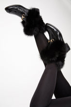 Load image into Gallery viewer, The Izmir Black Patent Leather Natural Fur Mid Calf Women  Boot