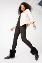 Load image into Gallery viewer, The Izmir Black Patent Leather Natural Fur Mid Calf Women  Boot
