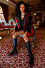 Load image into Gallery viewer, The Istinye Black Leather Knee High Lace-Up Women Boot Limited Edition