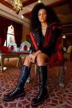 Load image into Gallery viewer, The Istinye Black Leather Knee High Lace-Up Women Boot Limited Edition