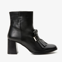 Load image into Gallery viewer, The Luksor Black Leather Block Heel Women Boot