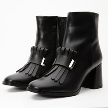 Load image into Gallery viewer, The Luksor Black Leather Block Heel Women Boot