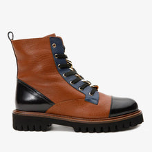 Load image into Gallery viewer, The Belgrad Brown  Leather Lace-Up Ankle Women Boot With a Side Zipper Final Sale!